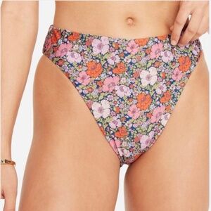 J Crew High-Rise Cheeky Bikini Bottom Liberty® Meadow Song Fabric